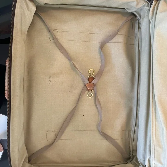 Louis Vuitton Brown Monogram Travel Bag with Leather Trim